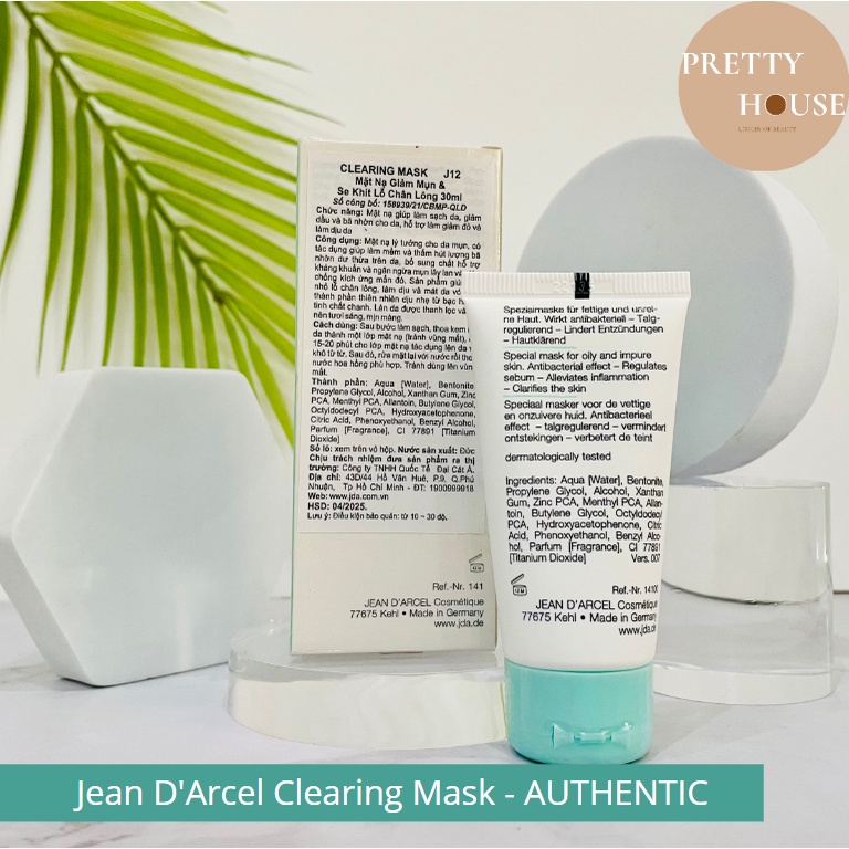 Mặt Nạ Giúp Giảm Mụn Và Se Khít Lỗ Chân Lông Jean D'Arcel Clearing Mask jean darcel