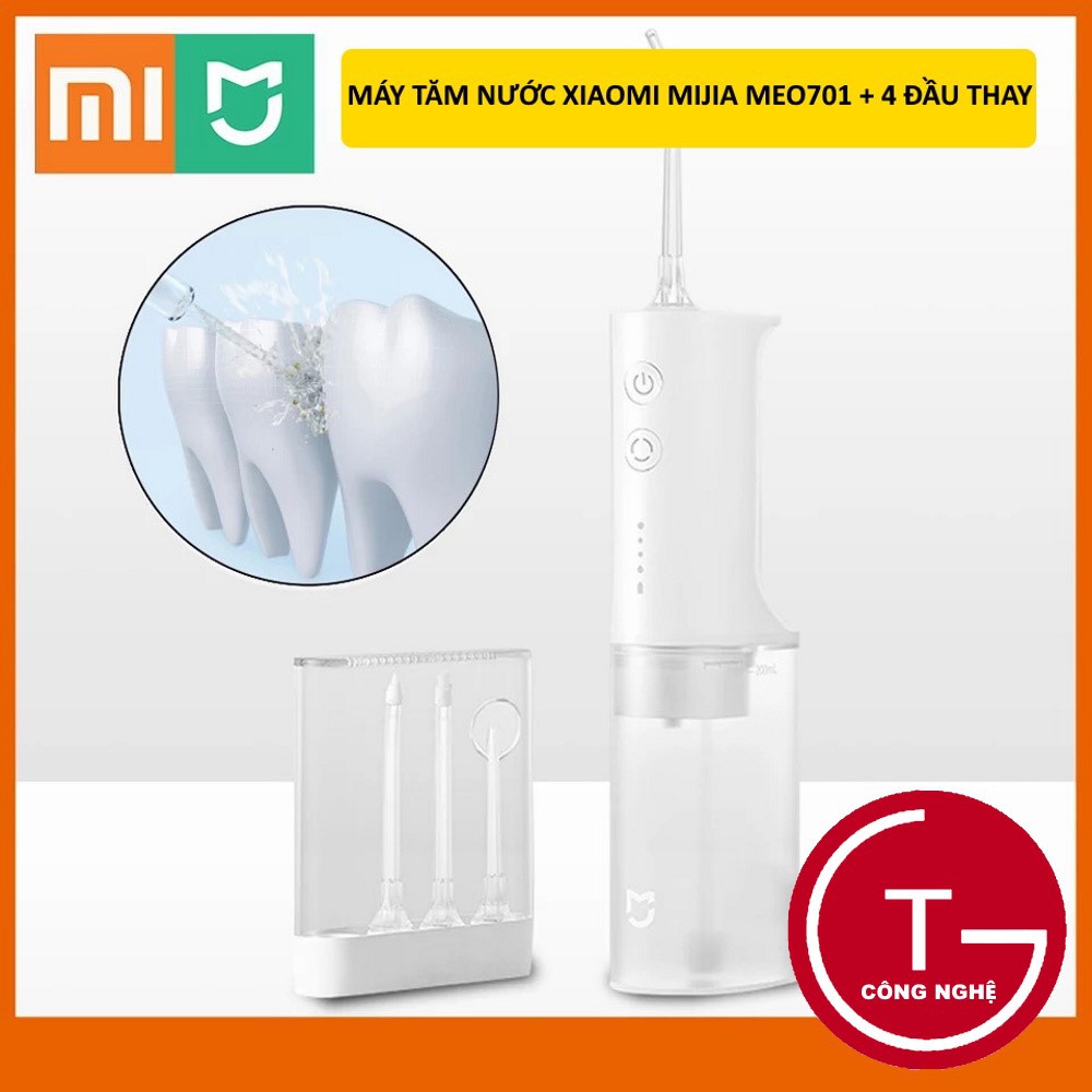 [Hàng mới về] Máy tăm nước Xiaomi Flosser MIJIA Electric MEO701 4 đầu vòi -Tần số cao 1400 lần/phút, 4 chế độ sử dụng