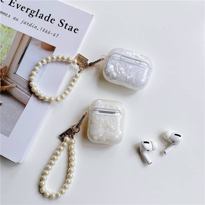 Vỏ đựng hộp sạc tai nghe SPRISE không dây họa tiết đá cẩm thạch và ngọc trai thích hợp cho Airpods 1/2/3 Pro
