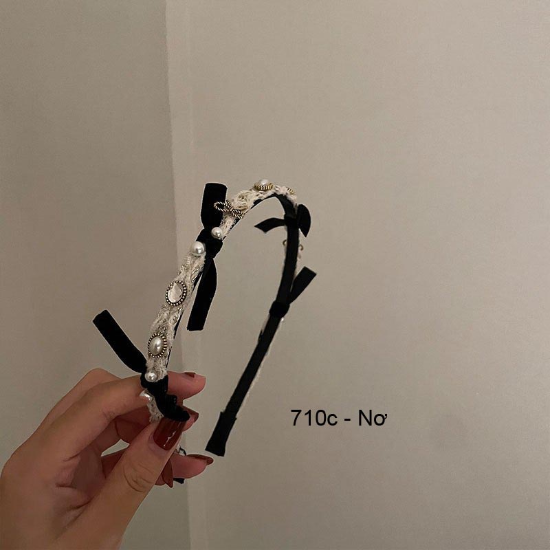 (0710) Bờm Tóc Bản Mỏng Phong Cách Retro Sang Trọng
