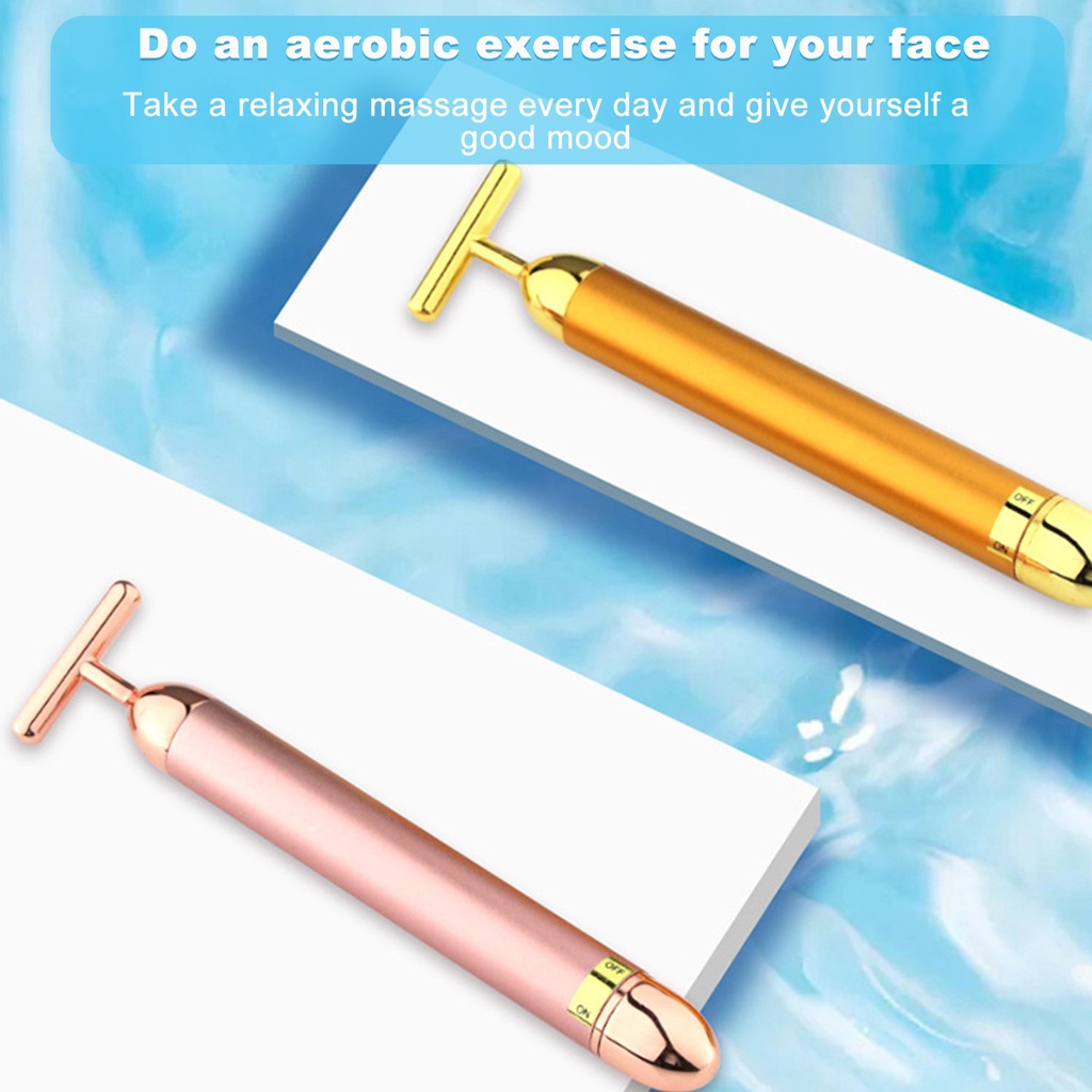 Cây Lăn Massage Mặt Tần Số Rung Mạnh Bằng Hợp Kim Kẽm Hình Chữ T Đa Năng Cho Nữ