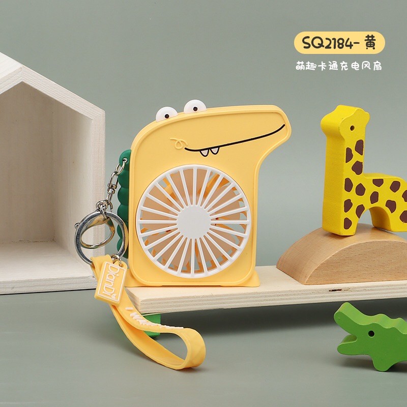 Quạt Cầm Tay Mini Tích Điện Hình Chú Khủng Long Cực Mát Có Đèn (Tặng Kèm Phụ Kiện) | BigBuy360 - bigbuy360.vn