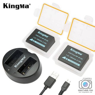 Bộ 2 pin + sạc đôi fujifilm nw126 - hiệu kingma