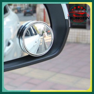 Bộ 2  Gương cầu lồi, gương lồi có viền gắn kính hậu xe  tăng góc quan sát, xóa điểm mù xe ô tô xe hơi