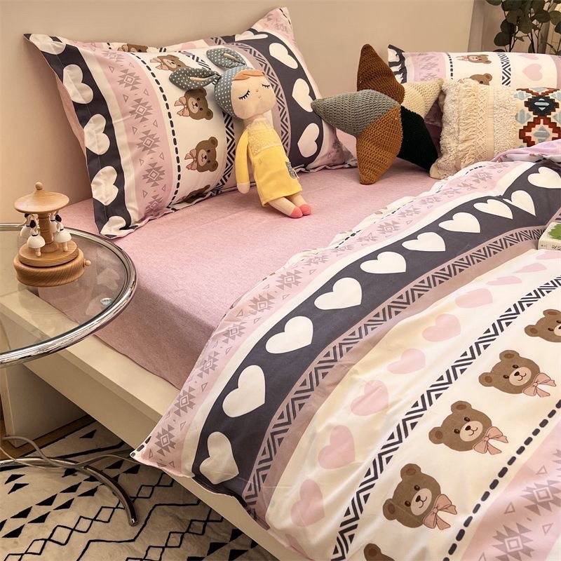 Bộ chăn ga gối Cotton Poly họa tiết động vật đáng yêu nhí nhố MÂY BEDDING đủ kích thước nệm