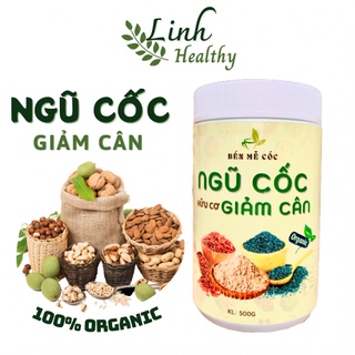 Ngũ cốc giảm cân, bột gạo lứt mè đen hộp 500G - Linh Healthy