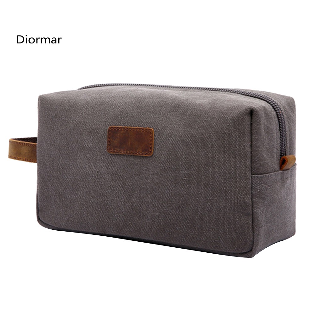 Túi đựng mỹ phẩm trang điểm / dao cạo râu bằng vải canvas phong cách retro tiện dụng cho nam khi đi du lịch