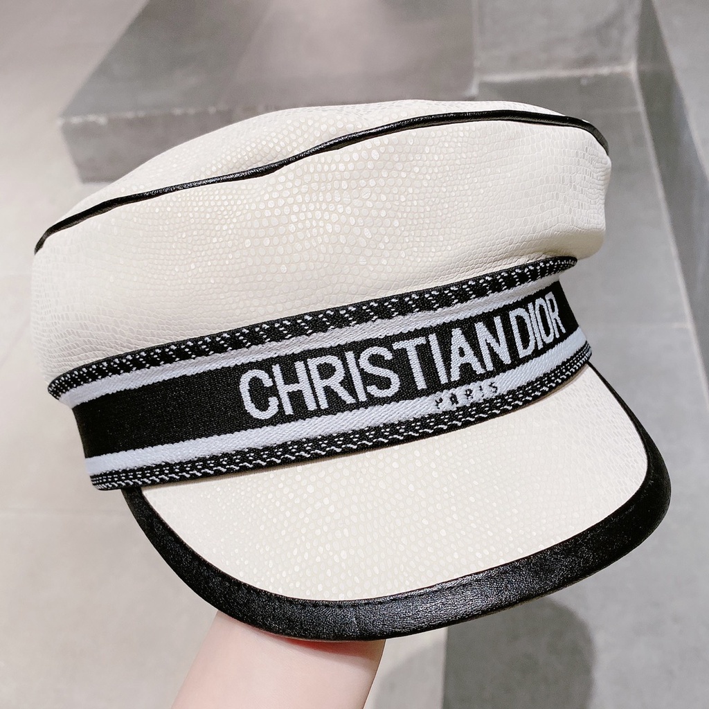 Nón thuỷ thủ nữ Full da viền chữ thêu thương hiệu cao cấp Ròm House mang phong cách cổ điển Hàn Quốc