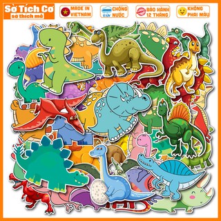 [Bộ 50 Sticker] Khủng Long dán điện thoại, laptop, mũ bảo hiểm, guitar, vali MSP: ST76