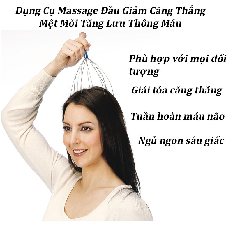 Dụng Cụ Massage Đầu Tiện Lợi, Giảm Căng Thẳng Mệt Mỏi, Tăng Lưu Thông Máu, Dụng Cụ Tiện Ích Thông Minh(Màu Ngẫu Nhiên)