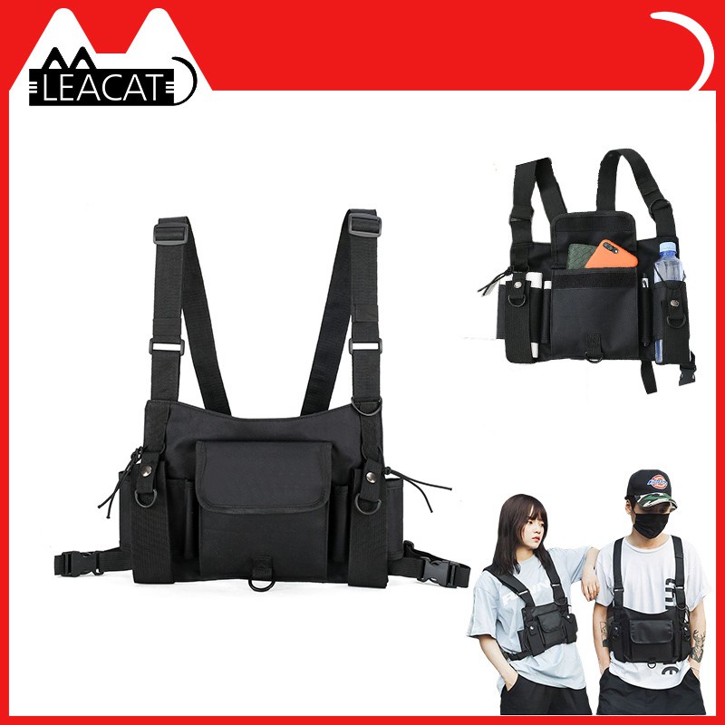 Túi đeo trước ngực LEACAT phong cách hip hop đường phố cá tính thời trang đa năng | BigBuy360 - bigbuy360.vn
