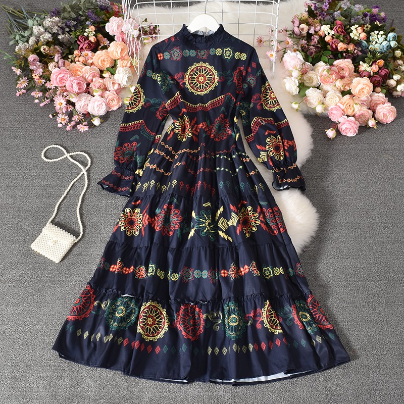 Đầm Maxi Dài Tay Xếp Li Chất Lượng Cao | BigBuy360 - bigbuy360.vn