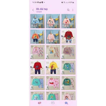 Bộ cotton xuất hàn bé trai / bé gái nhí / nhỡ / đại