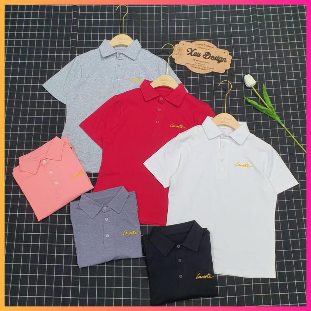 Hè Áo thun POLO Unisex Tay Ngắn thêu LACOSTE -Ảnh thật trải sàn [MoonMy] 🏆