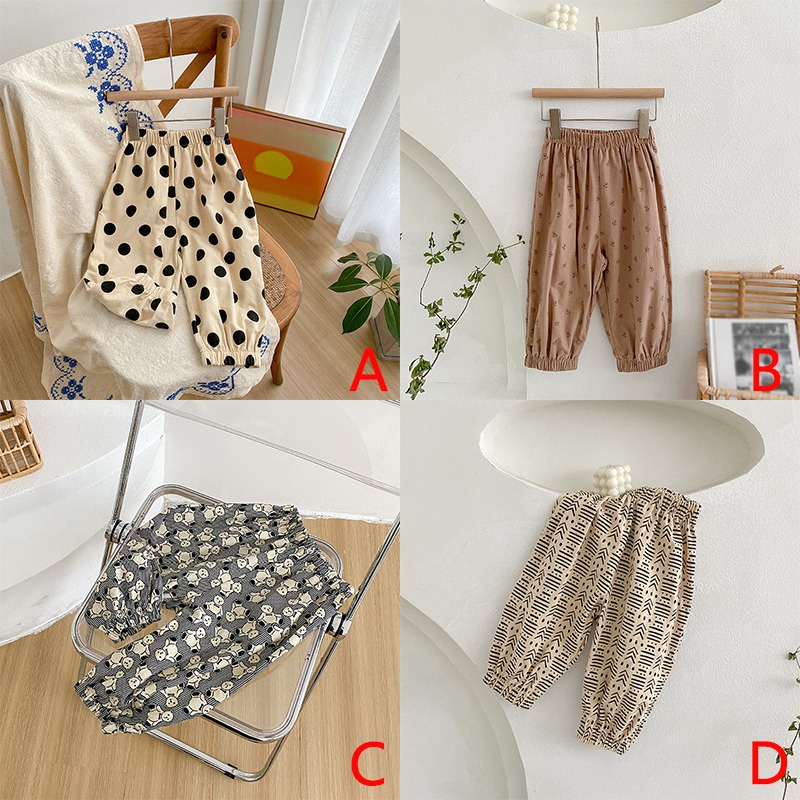 Quần lưng thun ống rộng thoáng khí cho bé gái