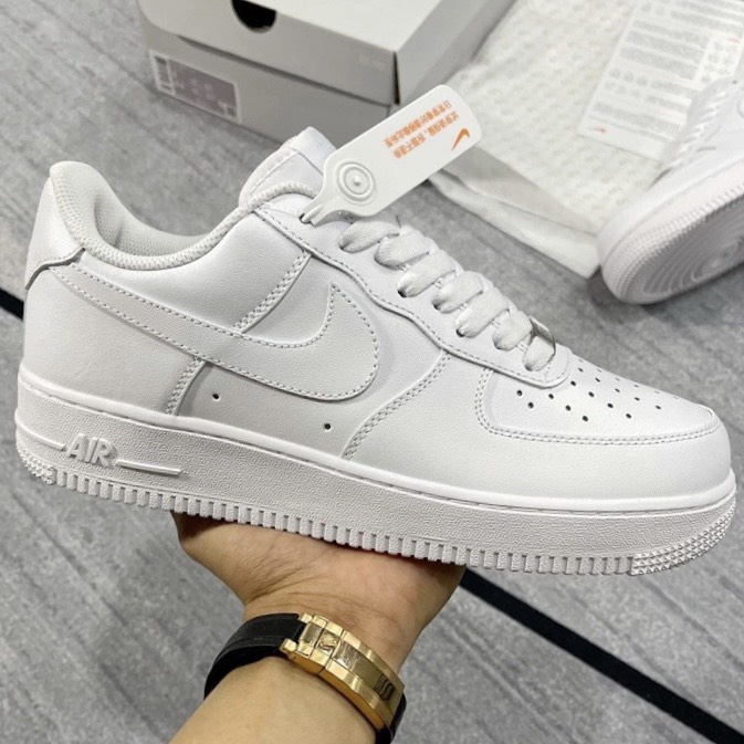 Giày_Nike Air Force 1 All White, Giày AF1 Trắng Hàng S.Cấp Đế Air Đủ Size Nam Nữ