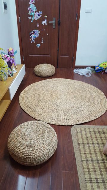 Thảm cói, thảm lục bình decor, trải sàn, chụp ảnh xuất khẩu Hưng Phúc size 1m2