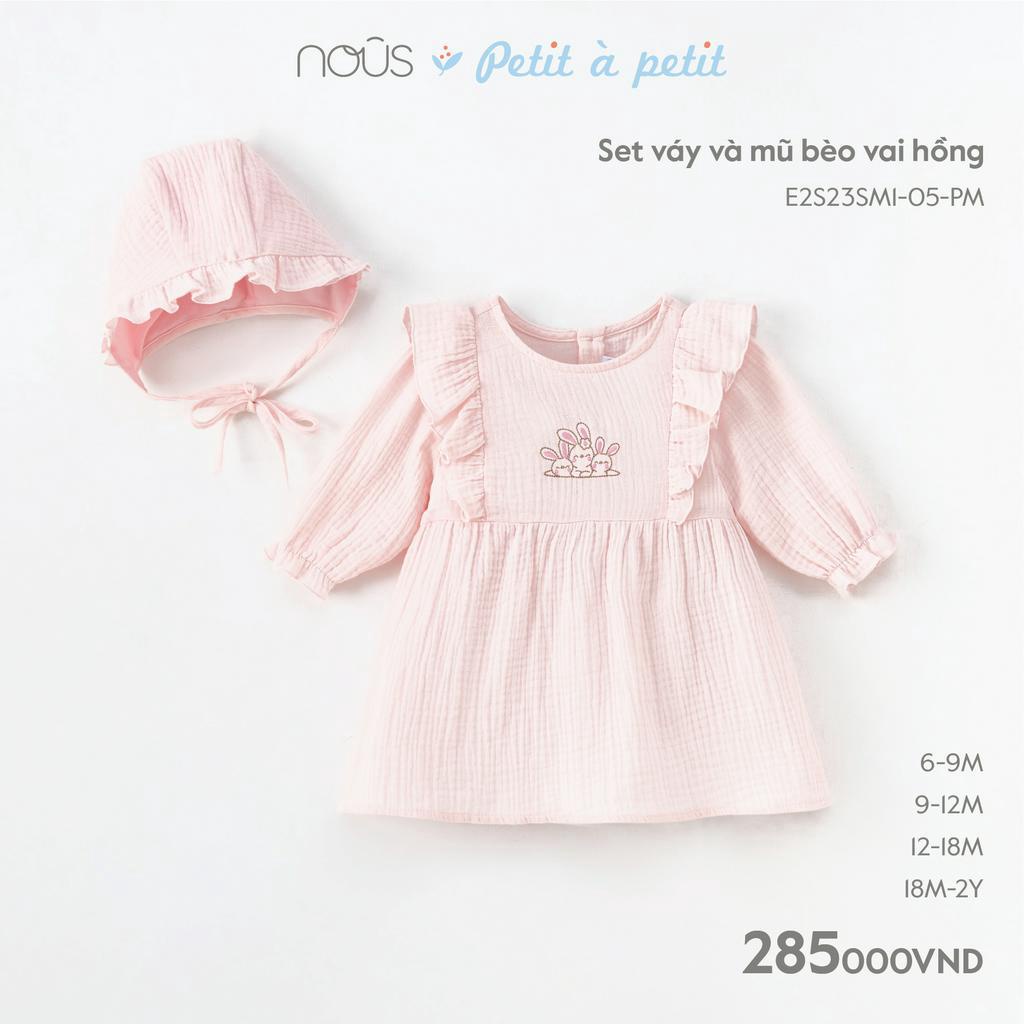 Set váy kèm mũ bèo màu hồng Nous