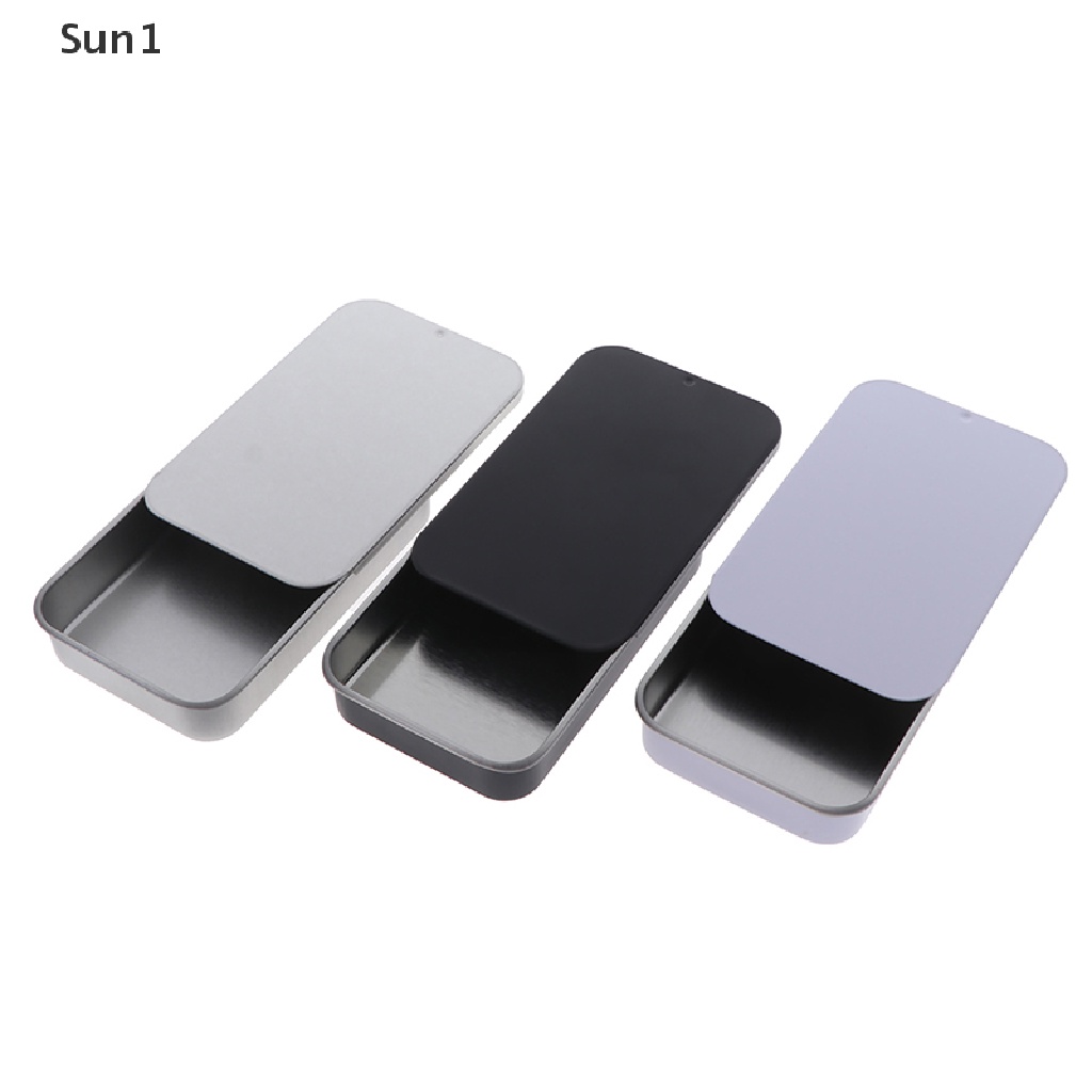 Sun1 &gt; Hộp Thiếc Nhỏ Có Nắp Trượt Đựng Sáp Dưỡng Râu / Kem Dưỡng Ngọt 8x5x1.5cm