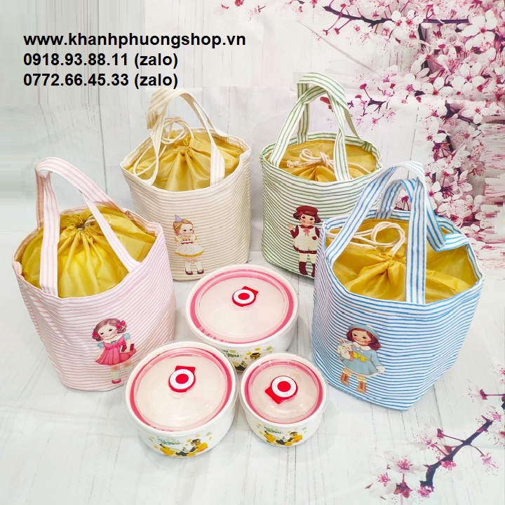 Bộ 3 thố sứ đựng cơm có nắp - bộ 3 thố sứ đựng cơm