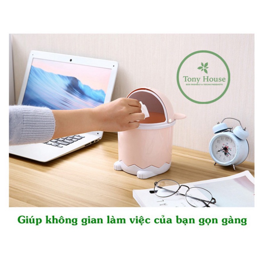 Thùng rác mini để bàn hình gấu dễ thương, tiện lợi, đáng yêu