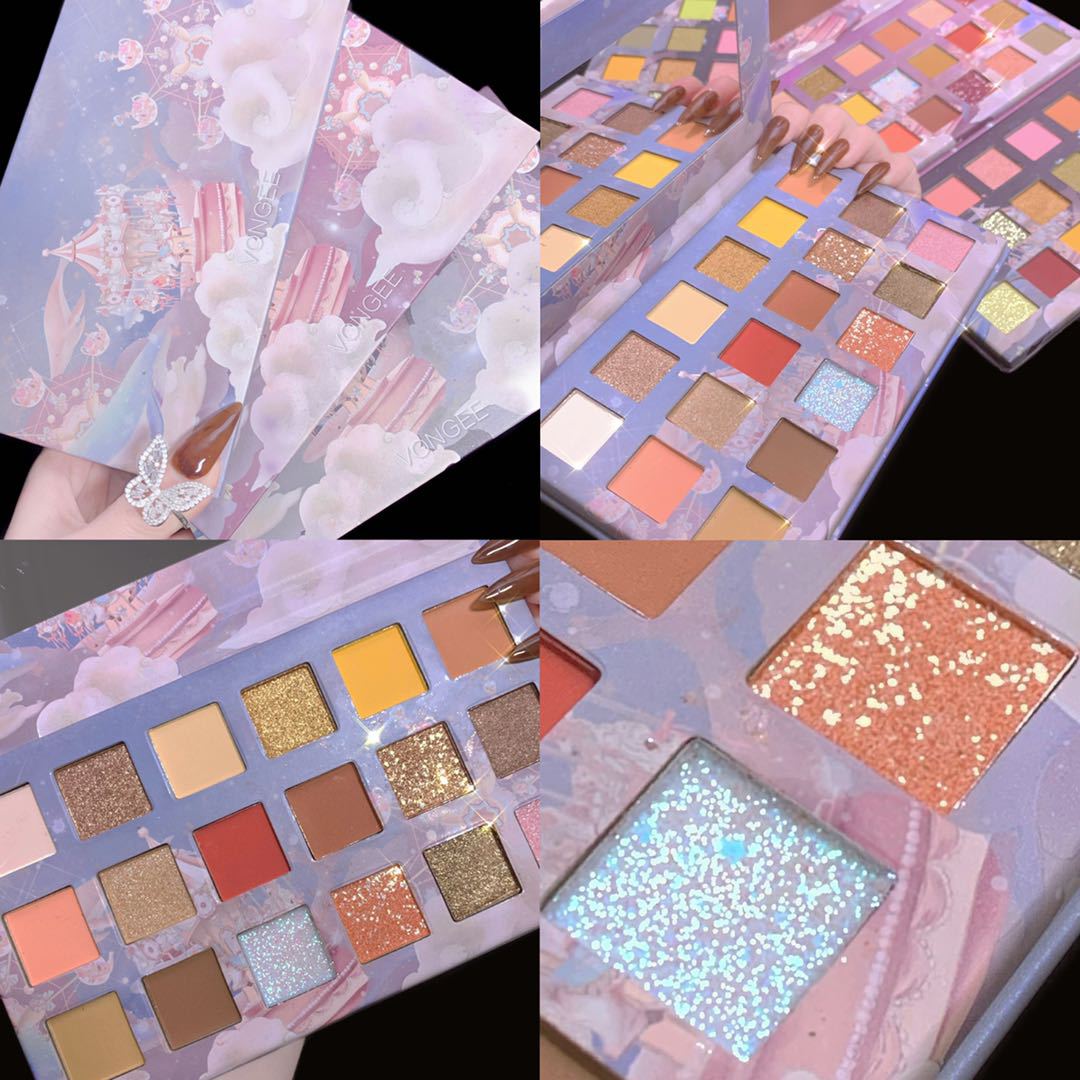 [Hàng mới về] Bảng Phấn Mắt 18 Màu Sắc Gồm Màu Lì Và Màu hũ Chống Nhòe Dành Cho Người Mới Tập Trang Điểm