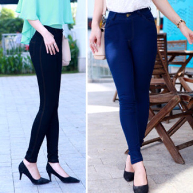 [Mã FAMAYWA giảm 10K đơn 50K] quần legging giả jean cạp cúc khoá | BigBuy360 - bigbuy360.vn