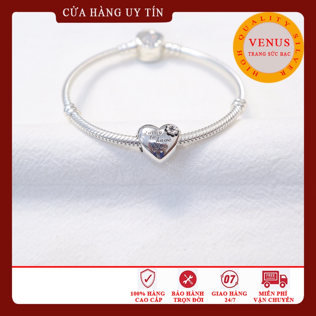 [Charm bạc 925 cao cấp] Charm tim Mom 4 mẫu- Mã sản phẩm VENUSCTM