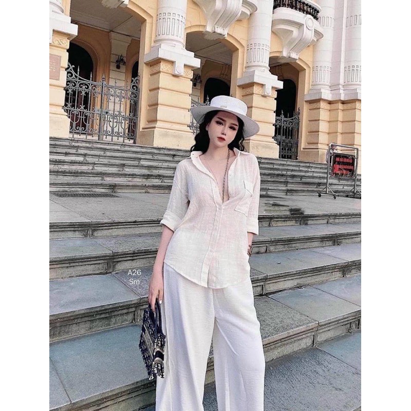 SET ÁO SƠ TÚI NGỰC MIX QUẦN SUÔNG ĐŨI | BigBuy360 - bigbuy360.vn