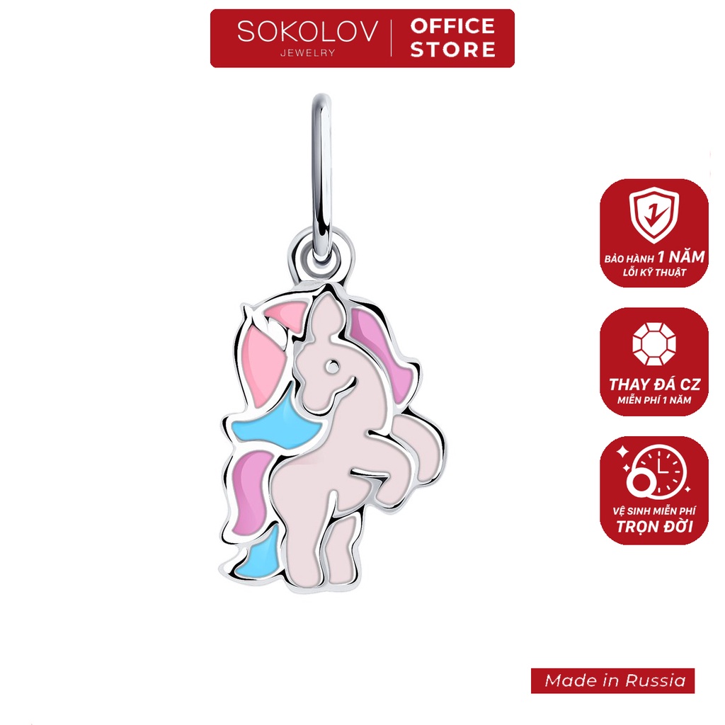 Mặt dây chuyền bạc Sokolov hình Unicorn 94032590