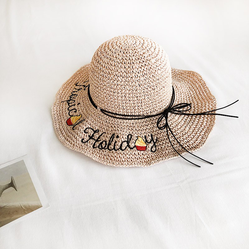 Nón Cói Vành Tropical Holiday Dây Nơ Đi Biển Chống Nắng