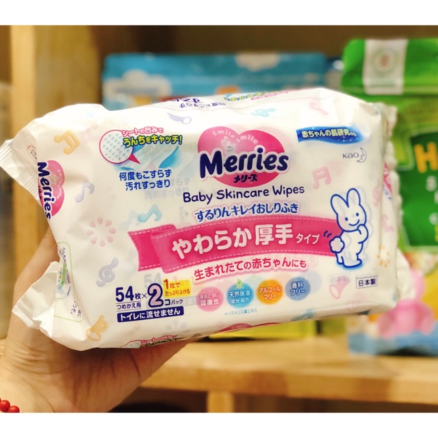 GIẤY ƯỚT MERRIES NHẬT BẢN 54 miếng