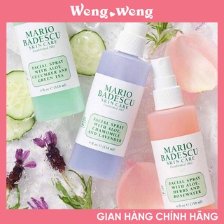 (On Sale) Toner dạng xịt Mario Badescu Facial Spray Rose / Lavender / Green Tea 118ml