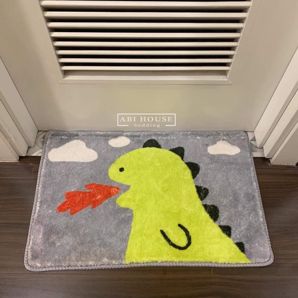 Thảm lau chân hình thú 3d lông cừu dài đẹp chống trượt 40x60, thảm chùi chân 3d hình thú cute