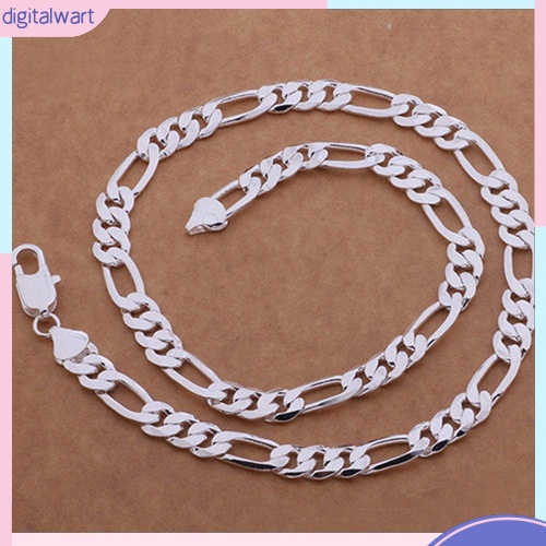Dây Chuyền Kim Loại Mạ Bạc Đơn Giản Thời Trang Nam Nữ