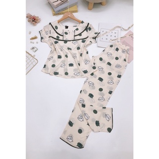 Bộ dài viền lé chất Tole Lanh