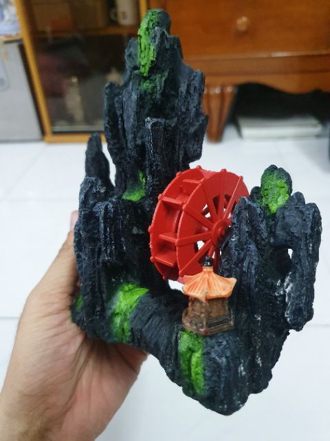 CẢNH NÚI BÁNH QUAY TRANG TRÍ HỒ CÁ NON BỘ 14x7x5cm