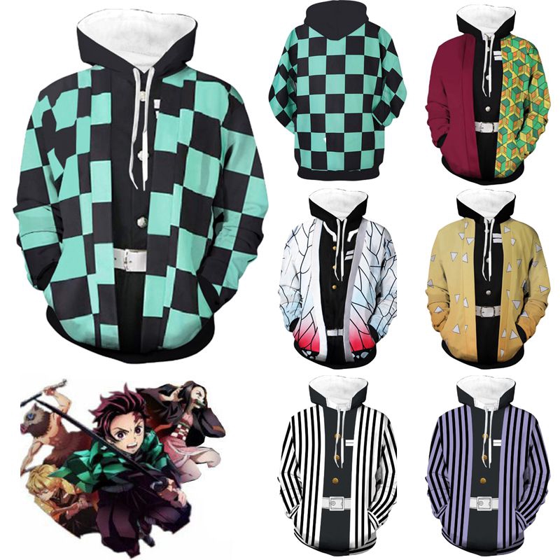 【Ready Stock】Áo Hoodie In Hình Anime Demon Slayer: Kimetsu No Yaiba 3D Cá Tính Cho Nam Nữ