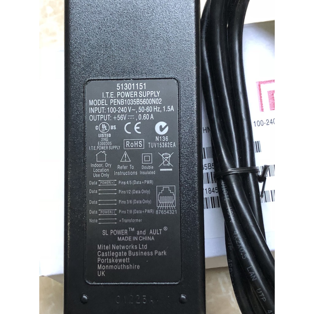 Adapter nguồn POE 56V 0.6A/1a
