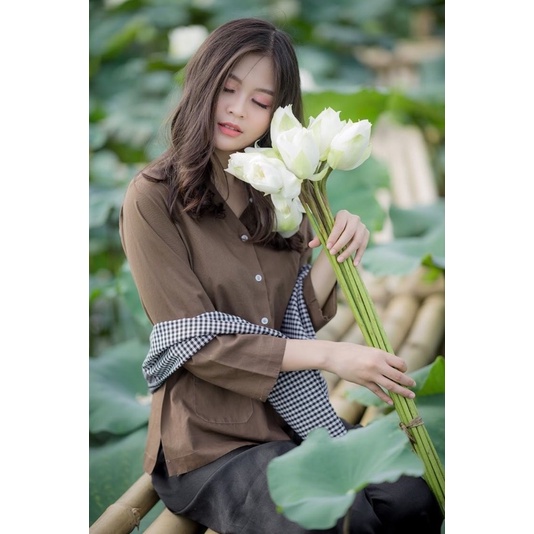 Set bà ba nâu kèm quần