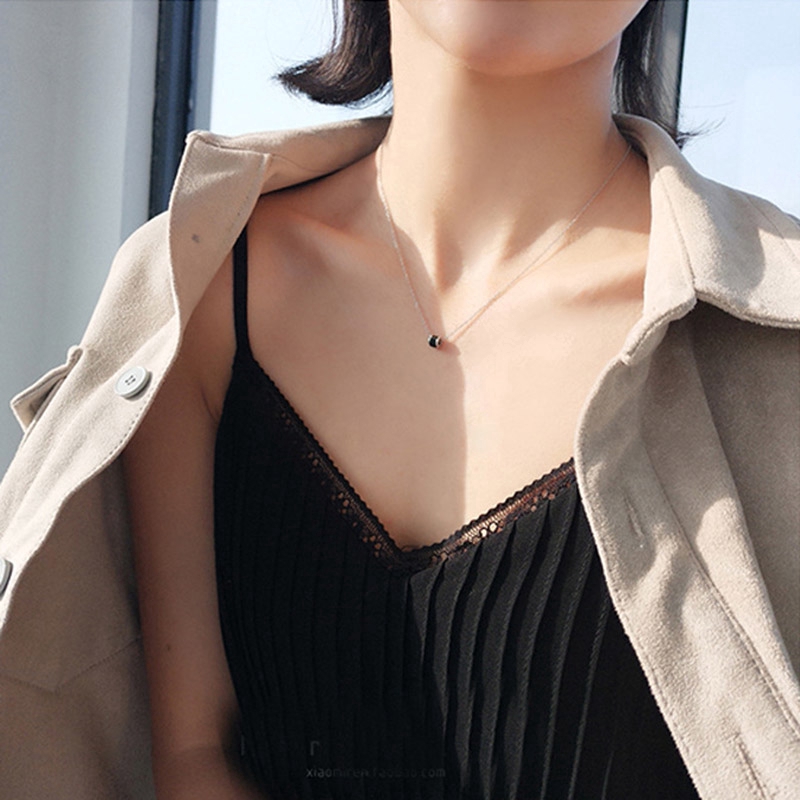 Vòng cổ MANYUE mặt hạt xỏ màu đen cho nữ