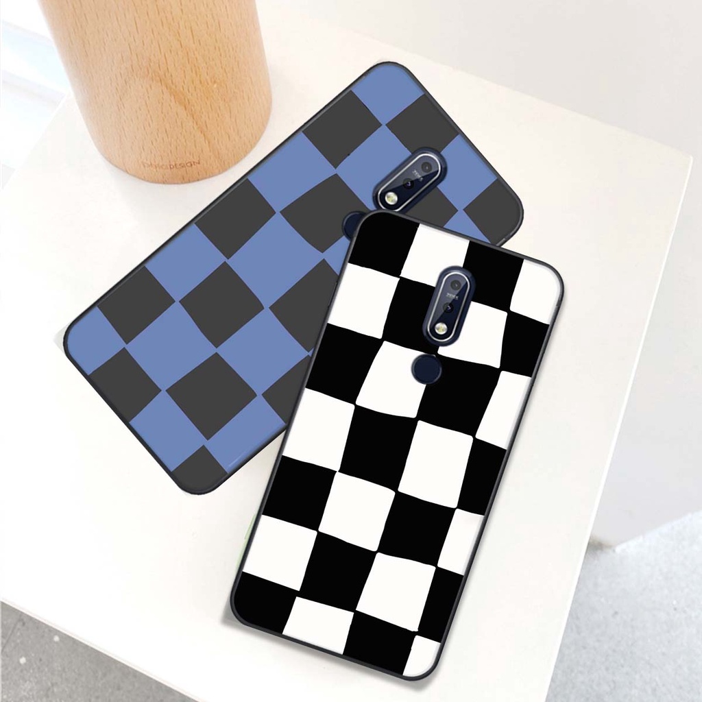 Ốp lưng điện thoại nokia 5.1 plus / 6.1 plus / 7.1 / 7.1 plus / nokia 8.1 in hình caro đơn giản, gấu lucky, Boo