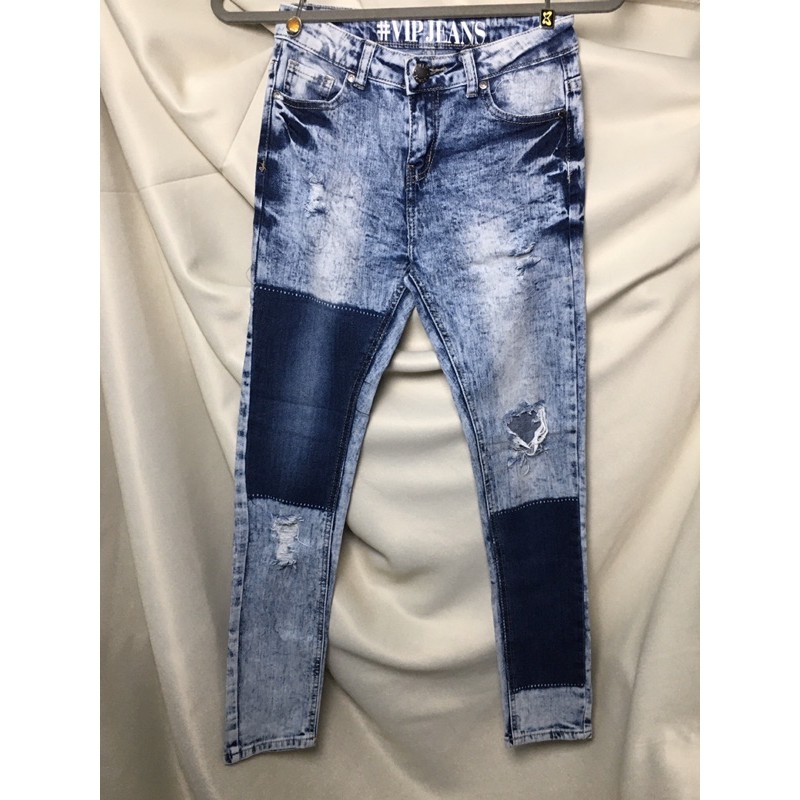 Quần jean rách bò mỹ hiệu V.I.P size 14 teen
