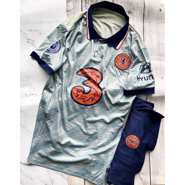Set Bộ quần áo thời trang thể thao bóng đá clb chelsea chất vải thái mọn áo ghi quần xanh than 2022