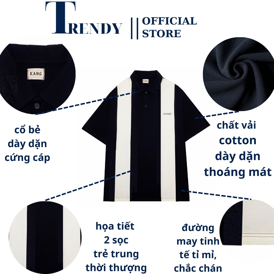 Áo Polo Đẹp Nam Nữ Có Cổ Form Rộng Sọc Trắng Đen, Áo Phông Thun Unisex Nam Nữ Ovesize Giá Rẻ Mặc Đẹp