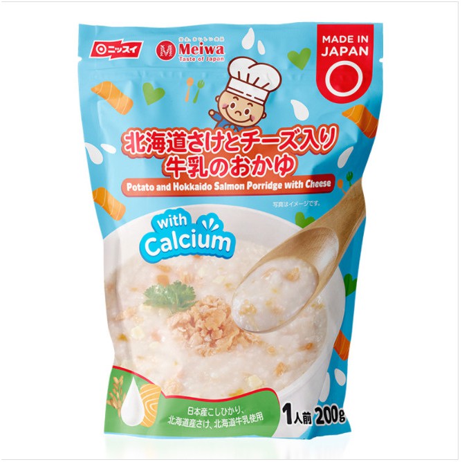 Cháo Tươi Meiwa Nhật Bản vị khoai tây, cá hồi hokkaido, phô mai