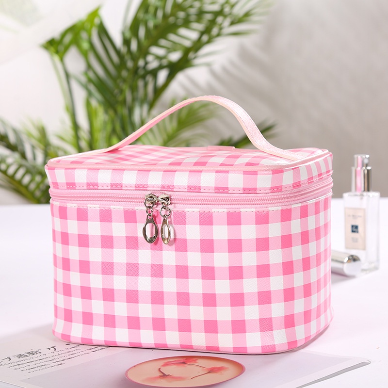 Túi da PU đựng mỹ phẩm xách tay kiểu vuông chống thấm nước tiện lợi cho du lịch