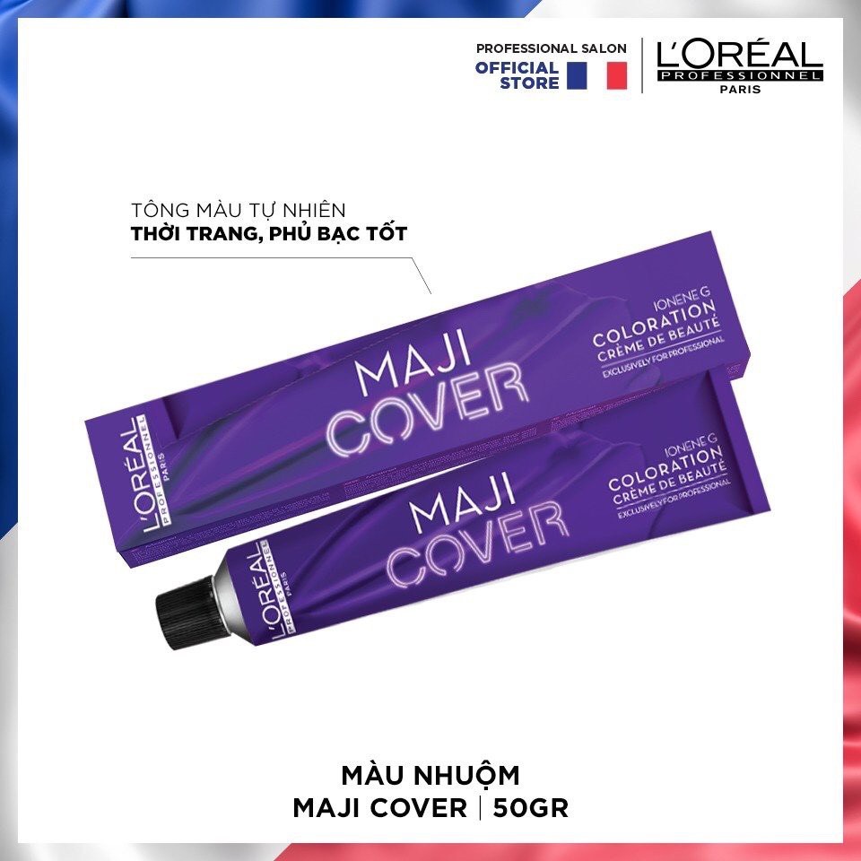 Màu nhuộm tóc phủ bạc cao cấp L'Oreal Maji Cover màu tự nhiên cấp độ 3 50ml