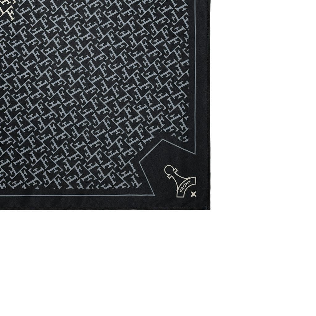 FRONT The Knight F Abundant Square Scarf D523 - BLACK ♟ Khăn FRONT chất liệu lụa Latin màu đen