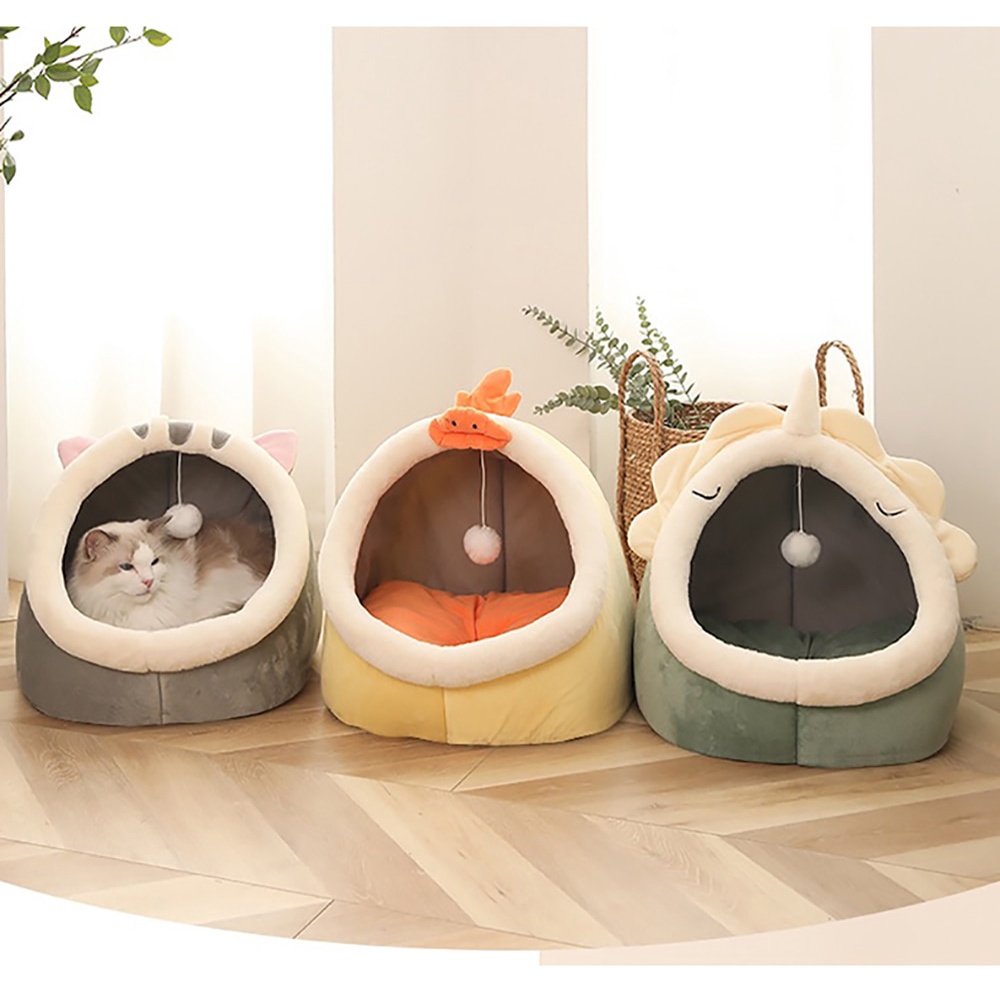 Giường cho mèo giường chó Có thể tháo rời Có thể giặt được Nhà chó mèo chó cưng thoải mái ấm áp Tổ thú cưng bóng treo có nệm